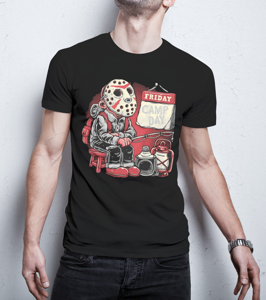 Friday Camp Day Jason Voorhees Camping Theme T-Shirt