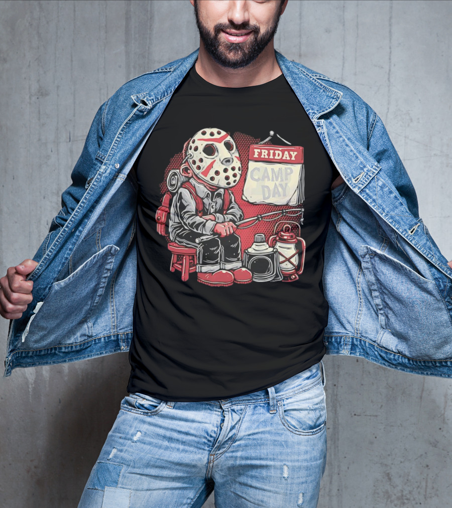 Friday Camp Day Jason Voorhees Camping Theme T-Shirt