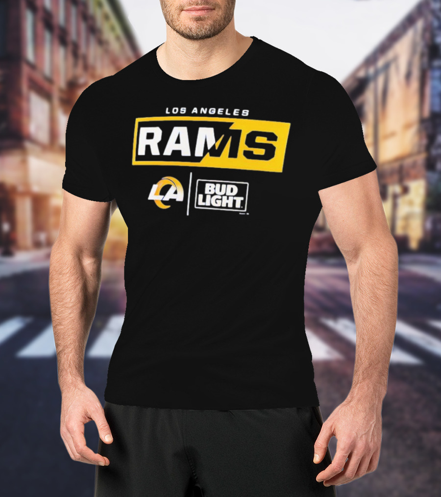 Los Angeles Rams Bud Light Collaboration NFL Sports Fans T-Shirt