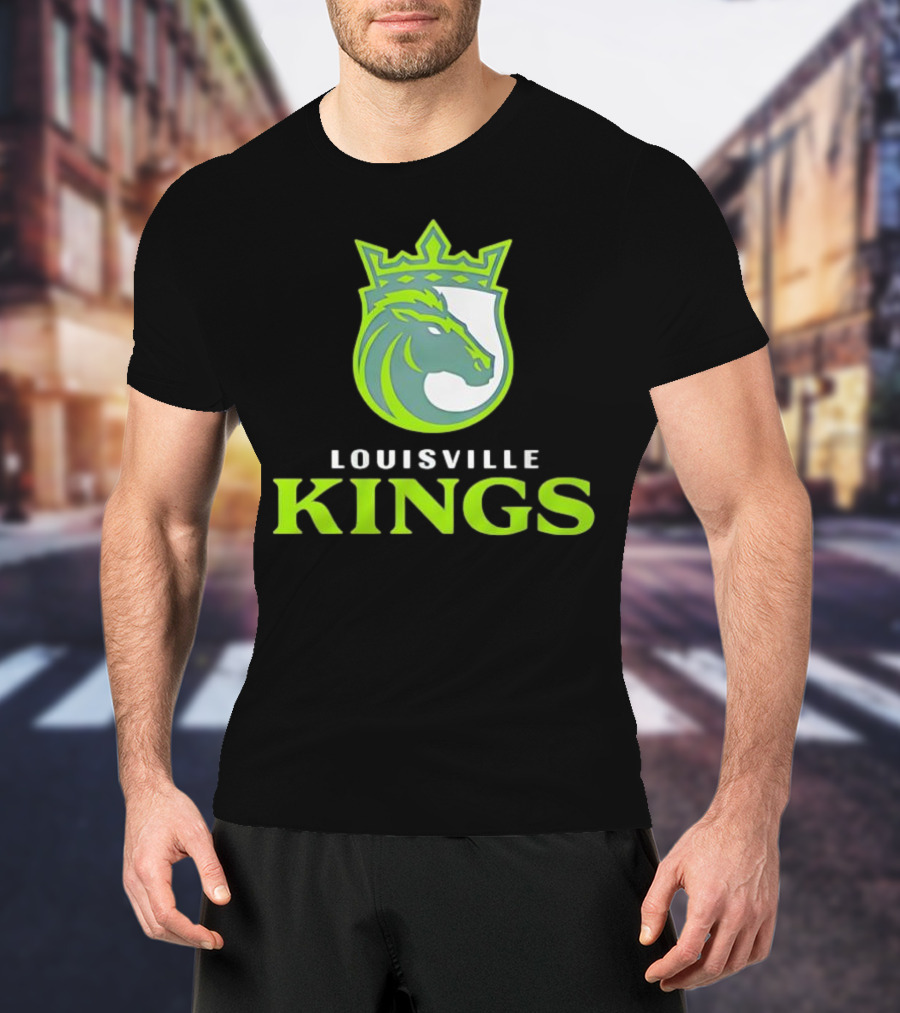 Louisville Kings Horse Emblem With Crown Branding T-Shirt
