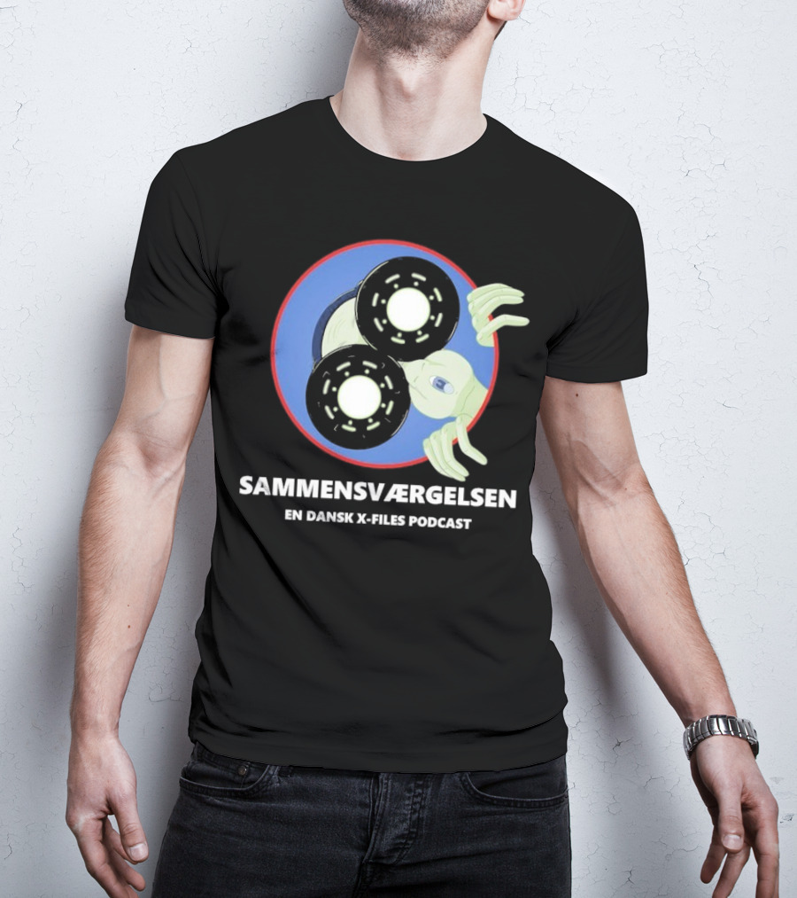 Sammensværgelsen En Dansk X Files Podcast Alien Wheel Design T-Shirt