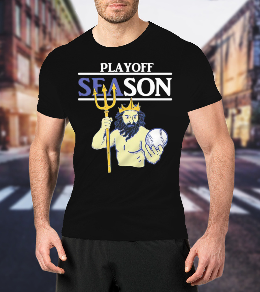 Seattle Mariners Playoff Season Poseidon Baseball Trident T-Shirt