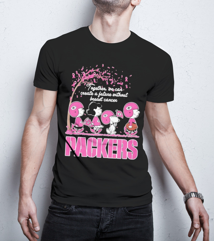 Together We Can Create A Future Without Breast Cancer Packers And Peanuts Collaboration T-Shirt