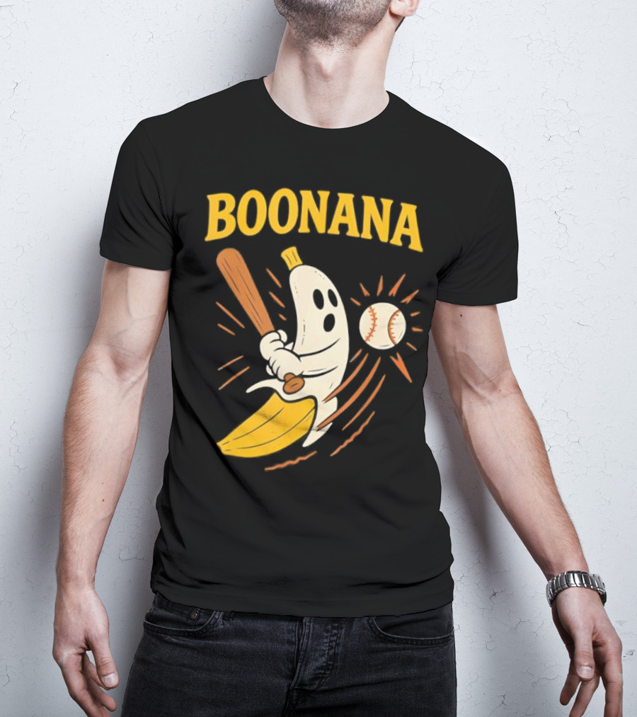 Boonana Baseball Funny Halloween Ghost Banana Costume T-Shirt