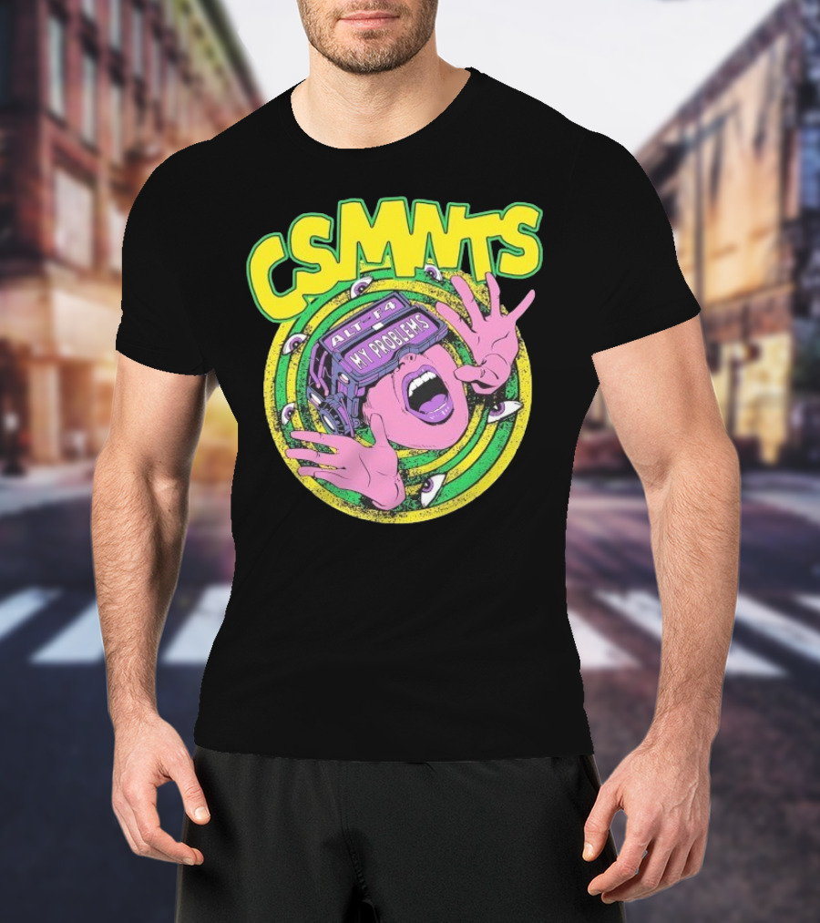 CSMNTS Alt F4 My Problems Trippy Sci-Fi Pop Art T-Shirt