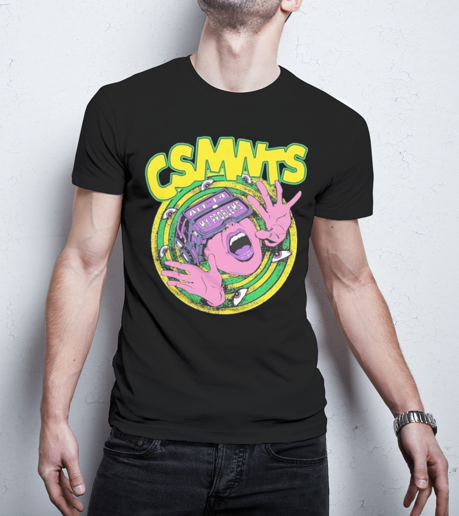 CSMNTS Alt F4 My Problems Trippy Sci-Fi Pop Art T-Shirt