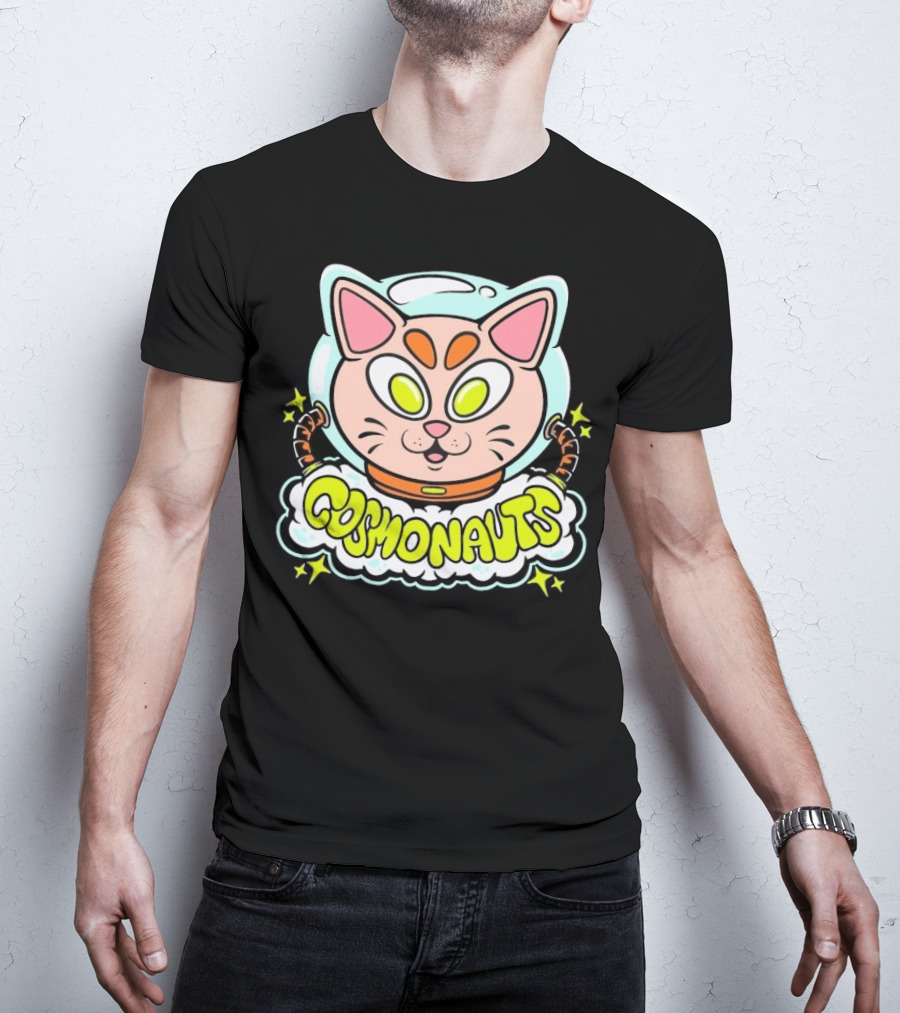 Cosmonauts Sylvester Space Cat Cartoon Logo T-Shirt