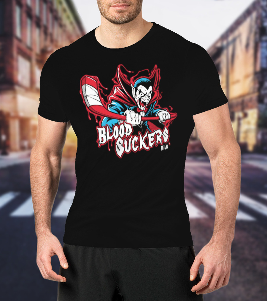 Count Dracula Blood Suckers Hockey Vampire T-Shirt