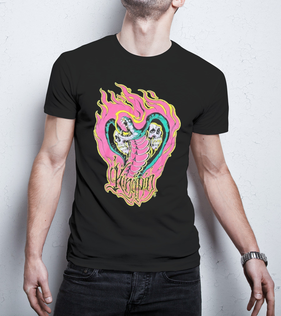Kingpin Cobra Snake With Skulls And Flames T-Shirt