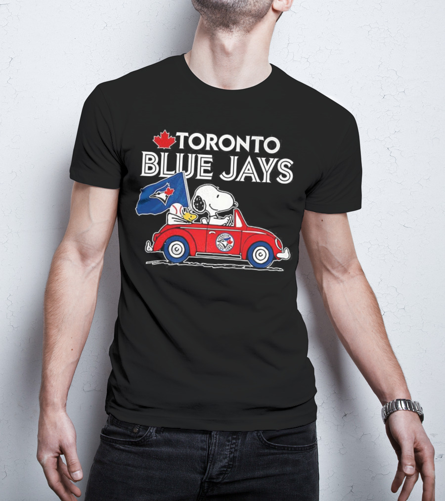 Toronto Blue Jays Snoopy Woodstock Volkswagen Beetle Fan Celebration T-Shirt