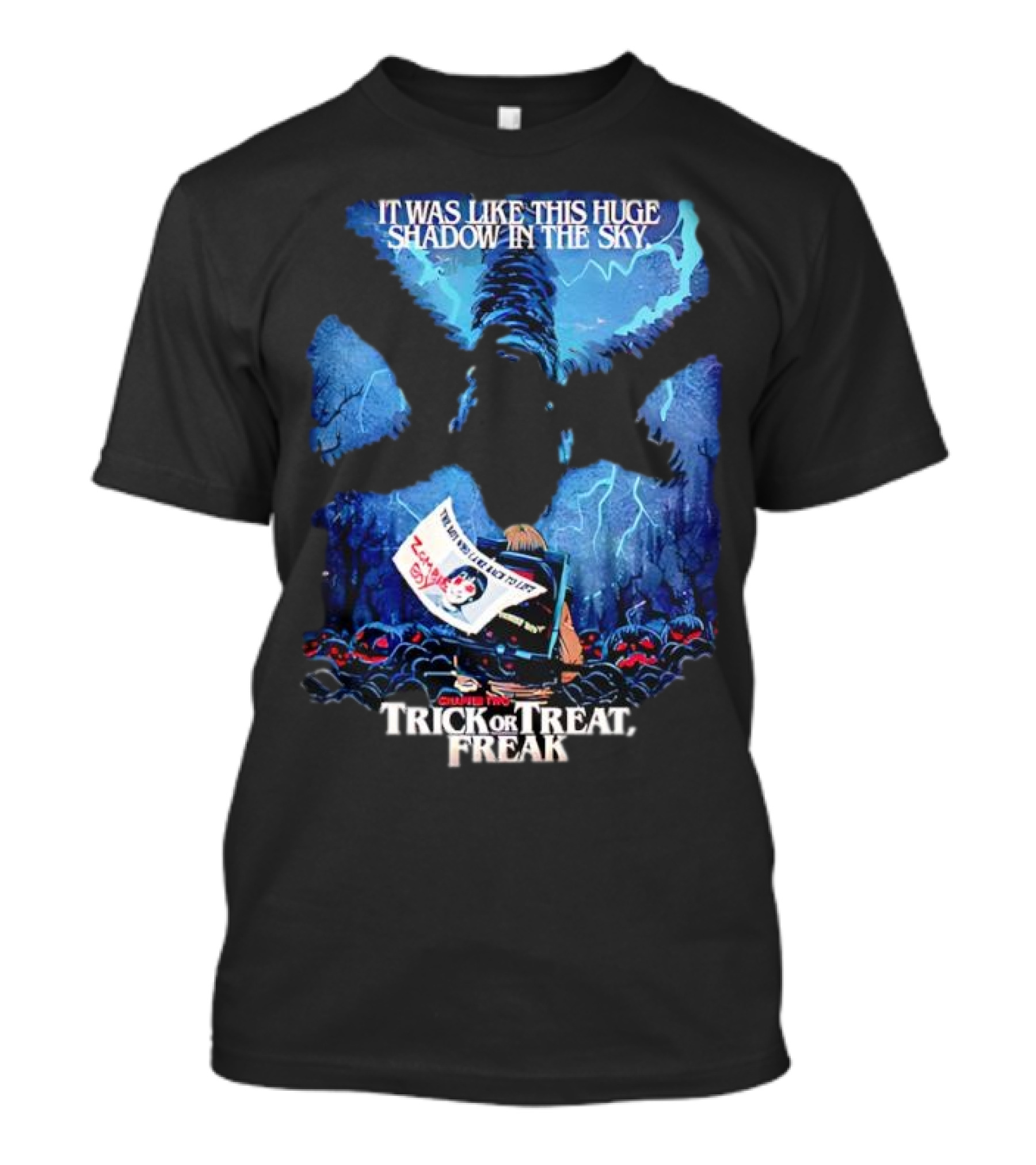 Stranger Things Season 2 Butcher Billy Trick Or Treat Freak Huge Shadow In The Sky T-Shirt