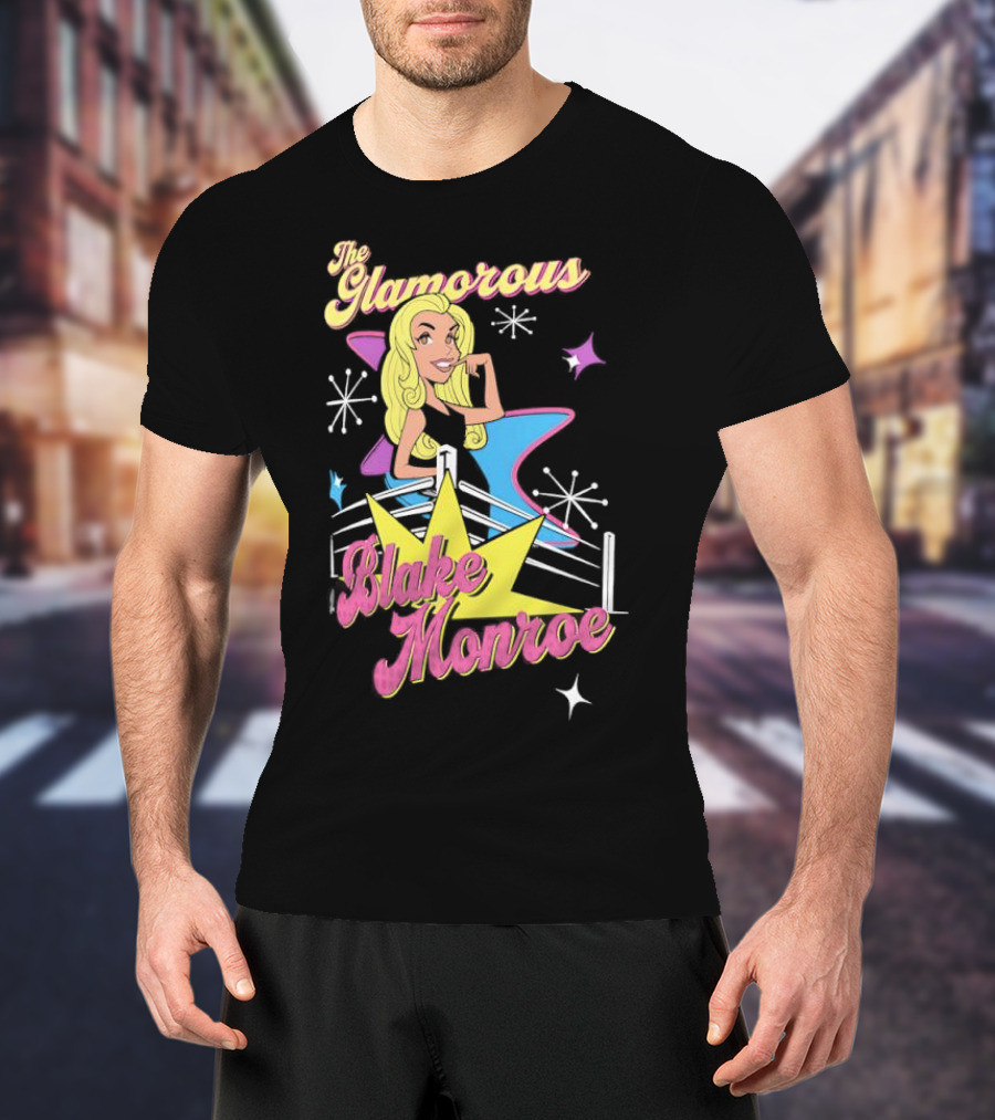 The Glamorous Blake Monroe Retro Wrestling Starburst T-Shirt