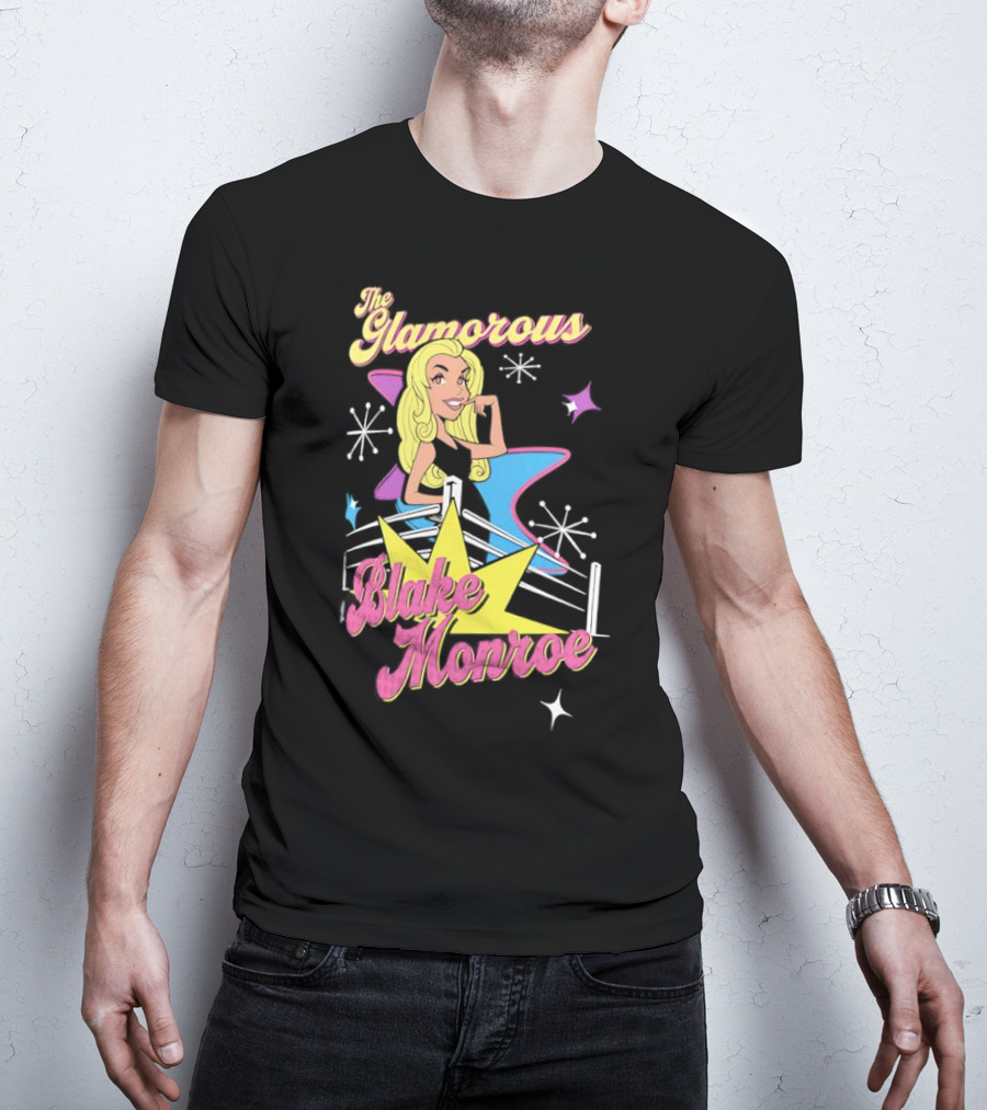 The Glamorous Blake Monroe Retro Wrestling Starburst T-Shirt