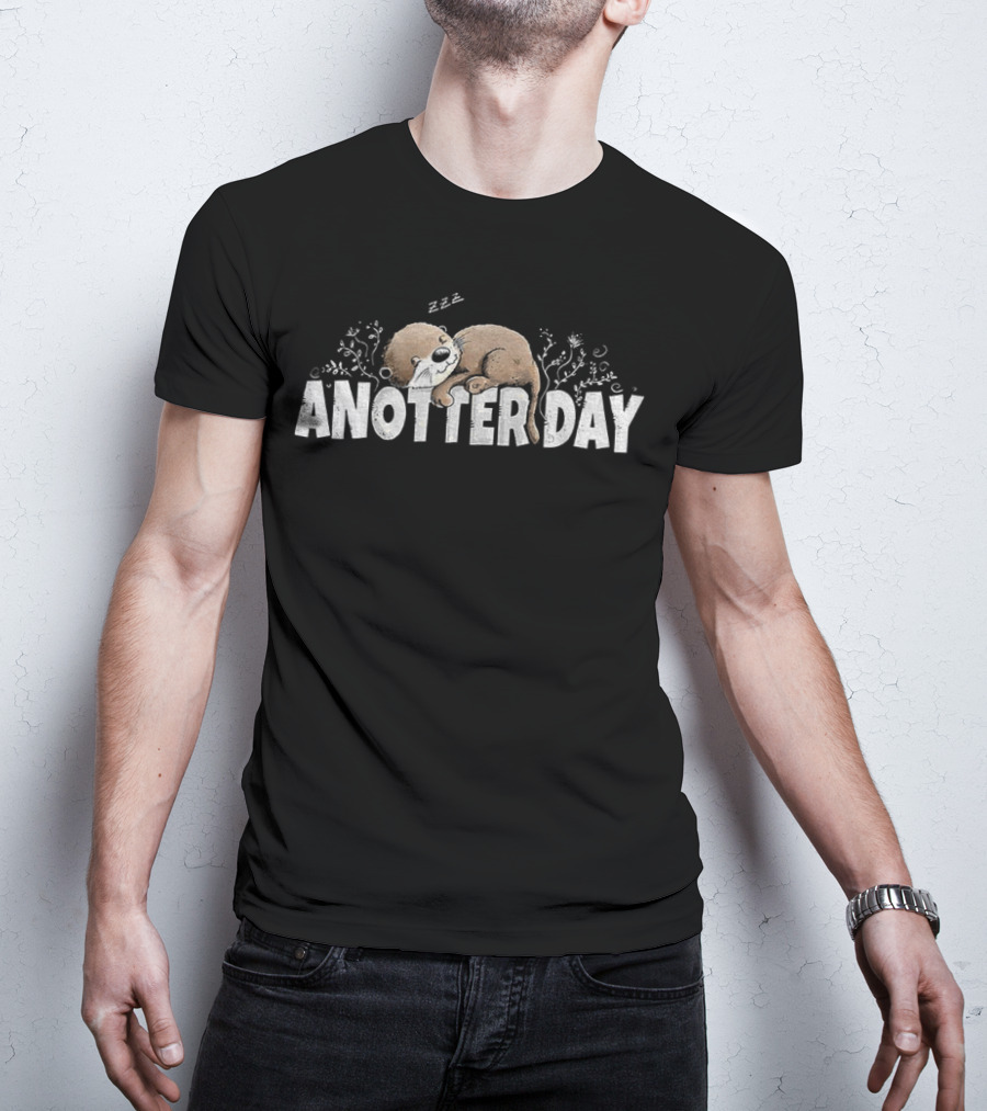 Anotter Day Otter Sleeping With Plants And Zzz T-Shirt