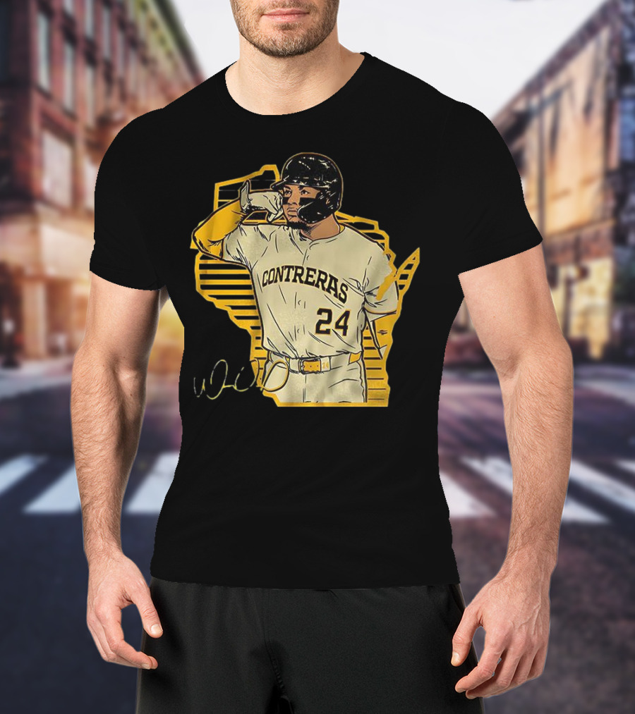 William Contreras Milwaukee Brewers Number 24 Call The 'Pen Signature T-Shirt
