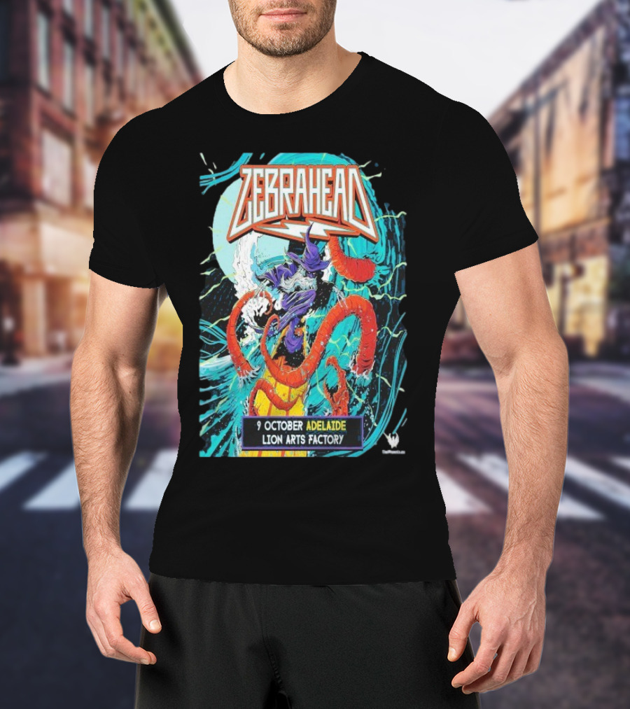 Zebrahead 9 October 2025 Lion Arts Factory Adelaide Vibrant Concert Wave Art T-Shirt