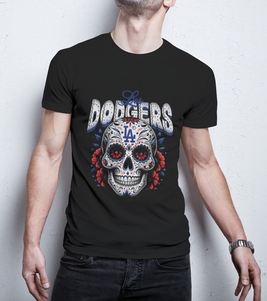 Los Angeles Dodgers Sugar Skull Día De Los Muertos 2025 World Series MLB T-Shirt