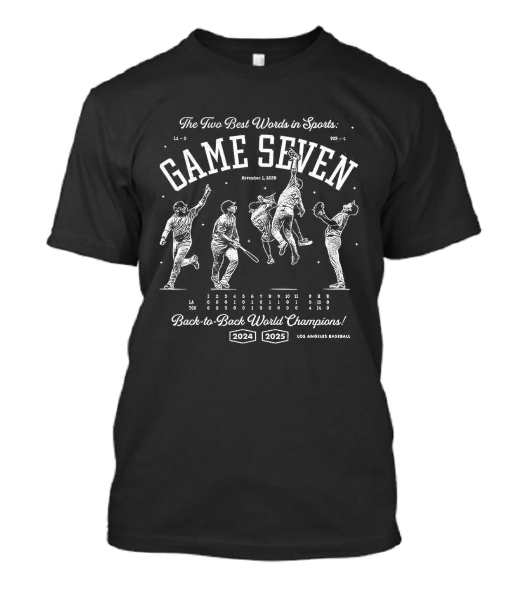 The First Great Western Dynasty Game Seven Back-to-Back World Champions 2024 2025 Los Angeles Dodgers T-Shirt