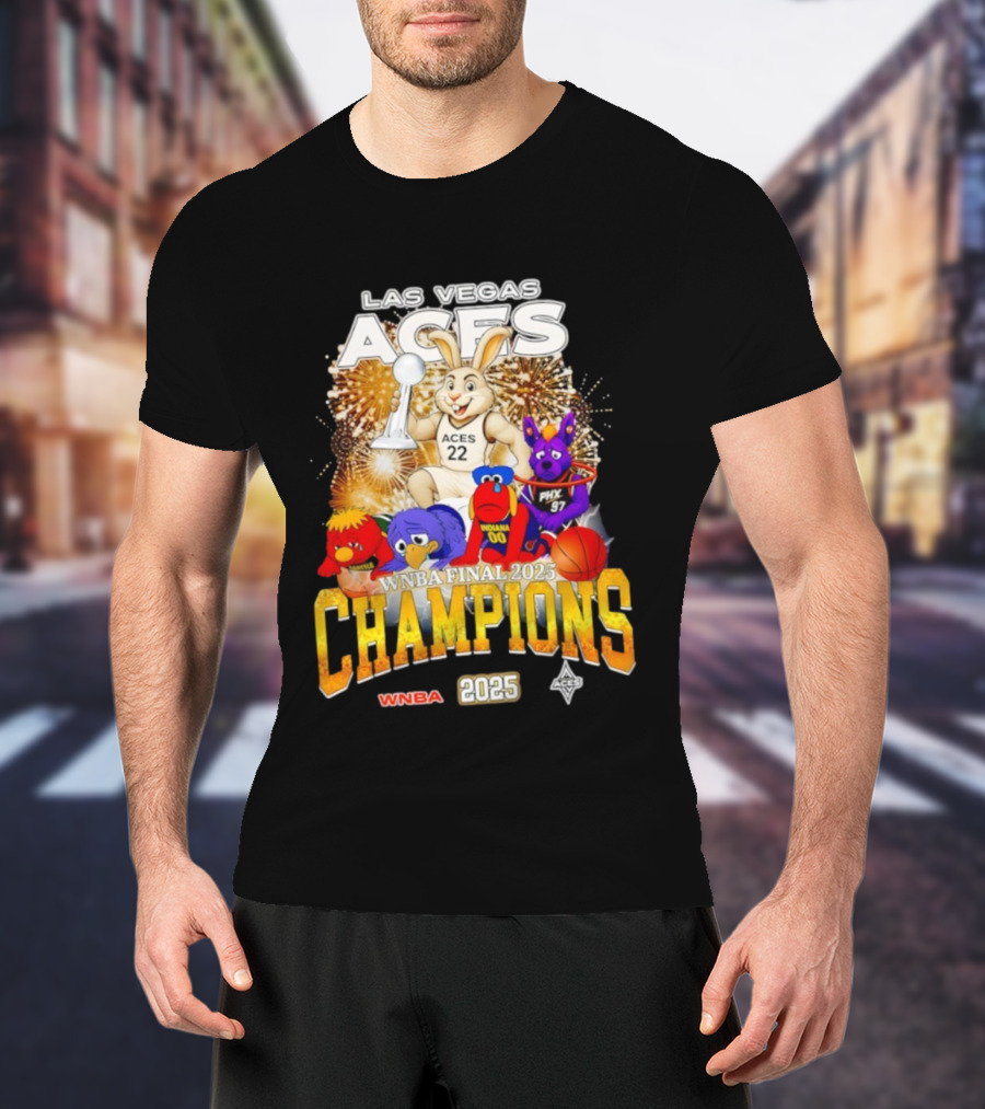 Las Vegas Aces 2025 WNBA Final Champions Phoenix Indiana Seattle Mascot T-Shirt