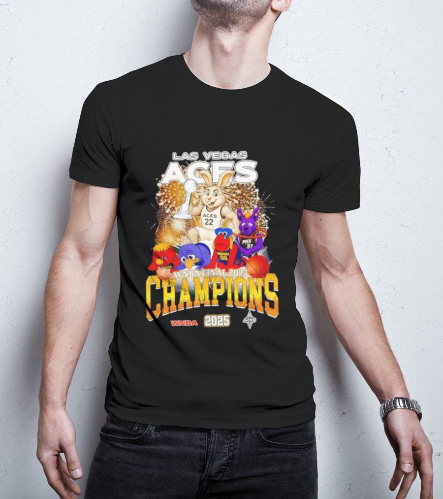 Las Vegas Aces 2025 WNBA Final Champions Phoenix Indiana Seattle Mascot T-Shirt