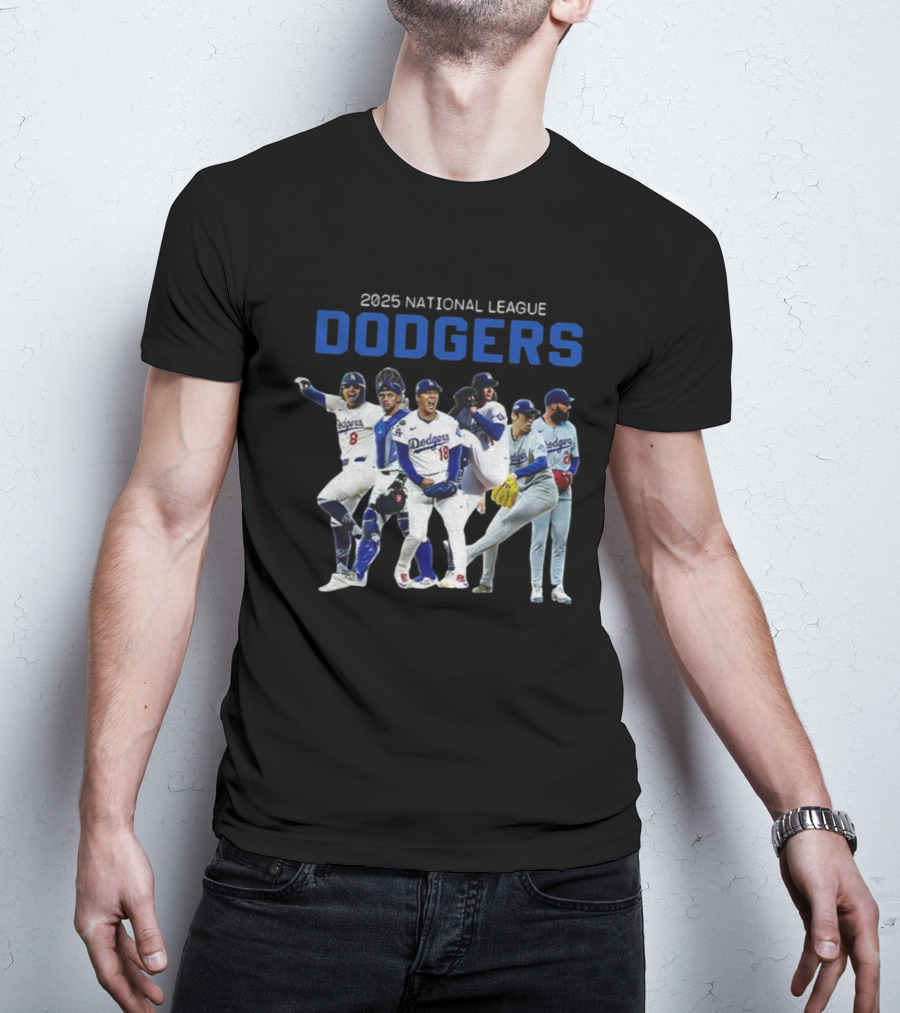 2025 National League Dodgers Champions Players T-Shirt