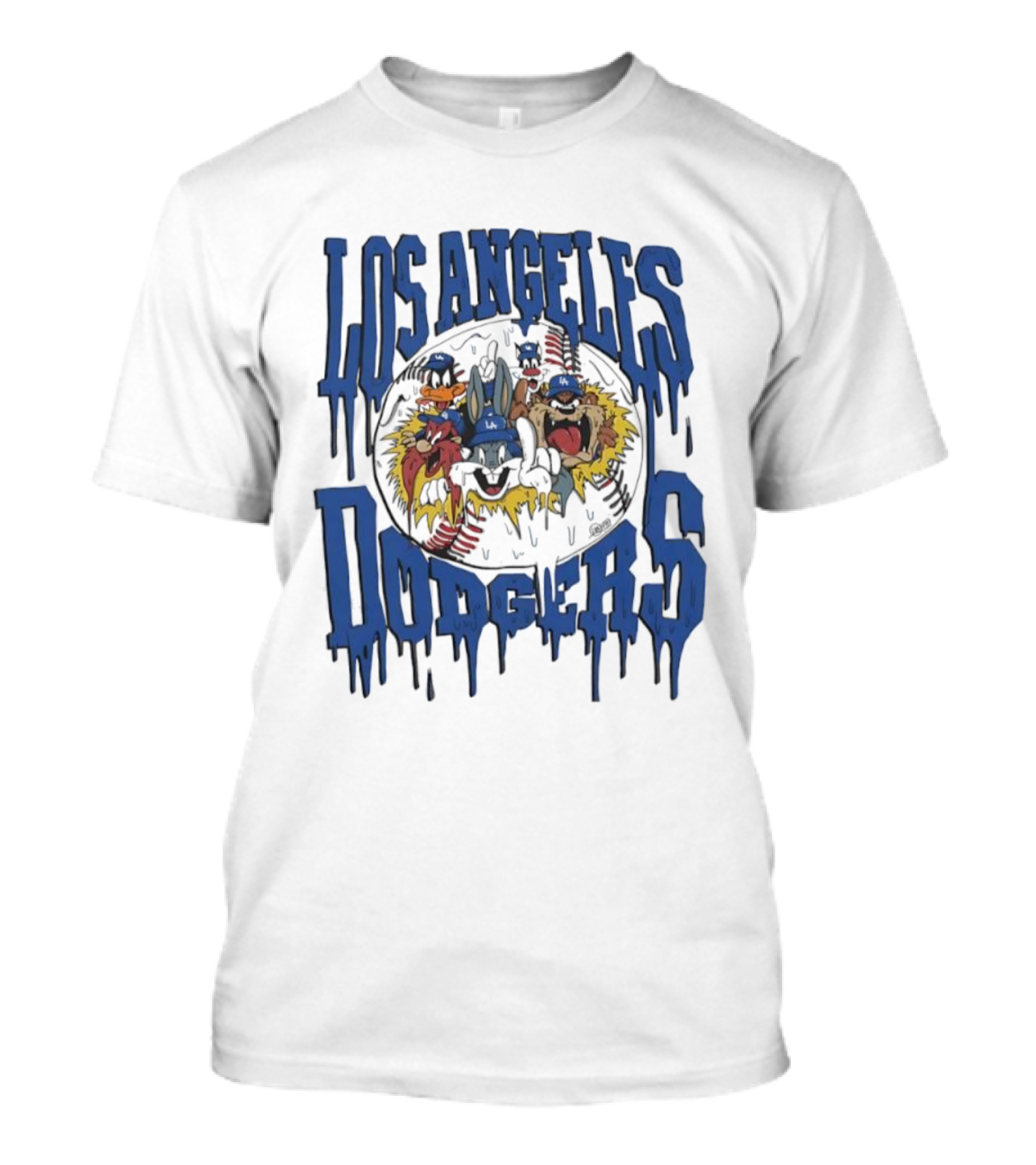 Los Angeles Dodgers Looney Tunes Dripping Vintage Style T-Shirt