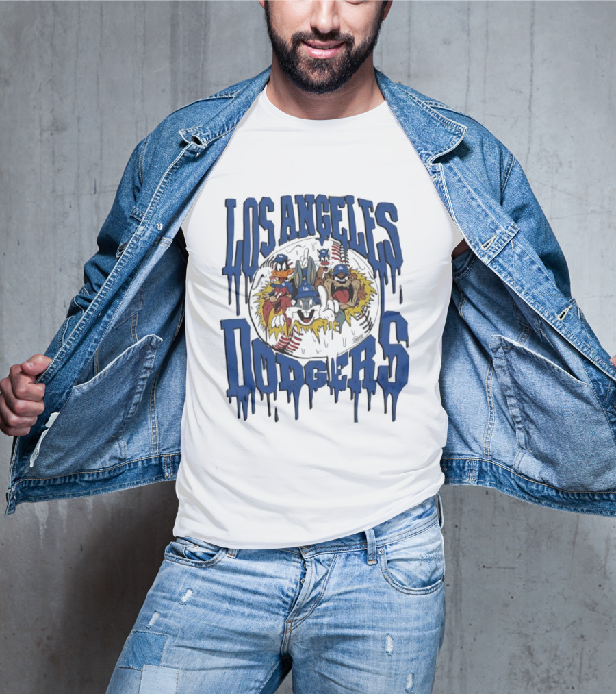 Los Angeles Dodgers Looney Tunes Dripping Vintage Style T-Shirt