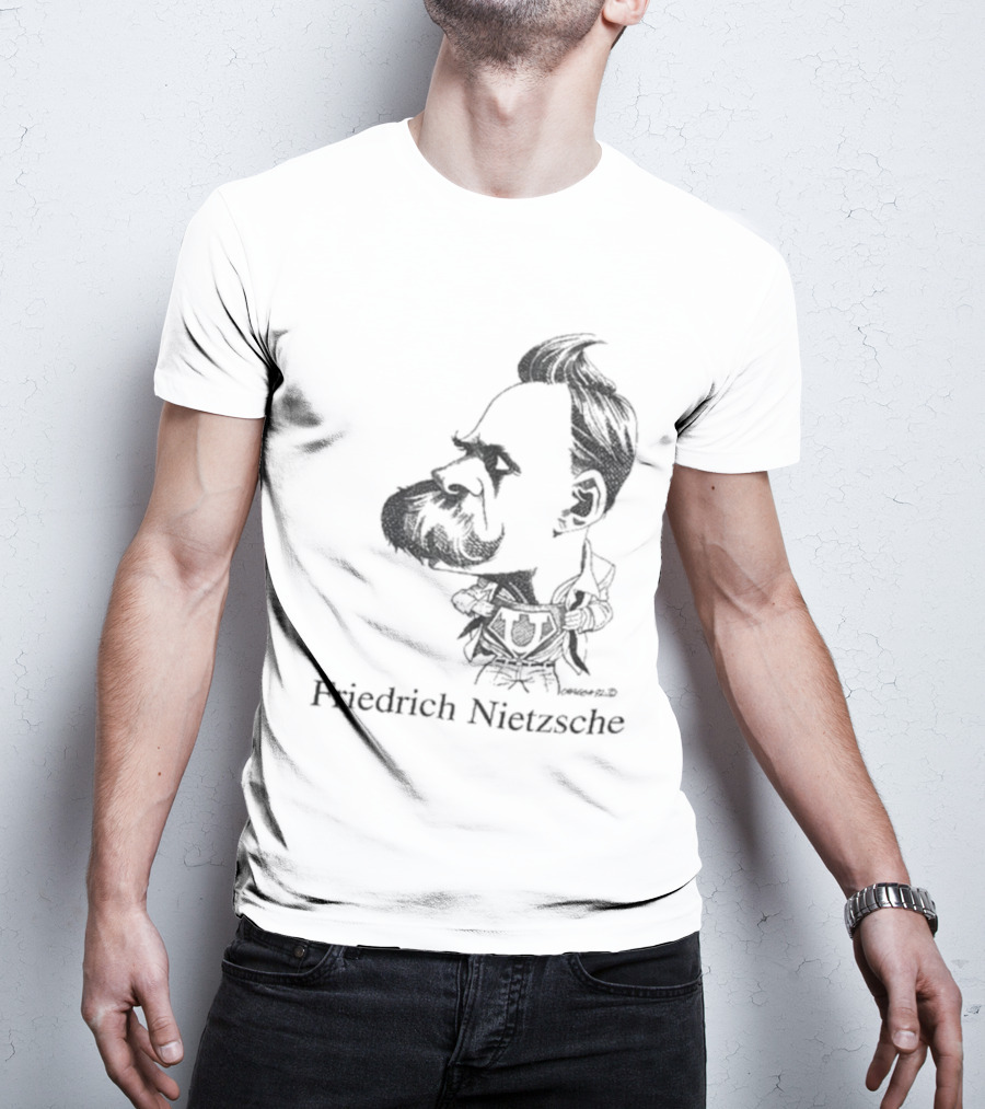 Friedrich Nietzsche Caricature Silhouette Image T-Shirt