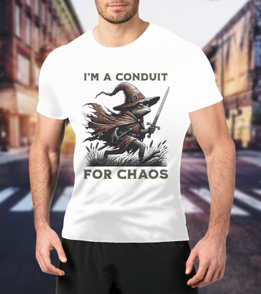 I'm A Conduit For Chaos Frog Wizard Sword T-Shirt