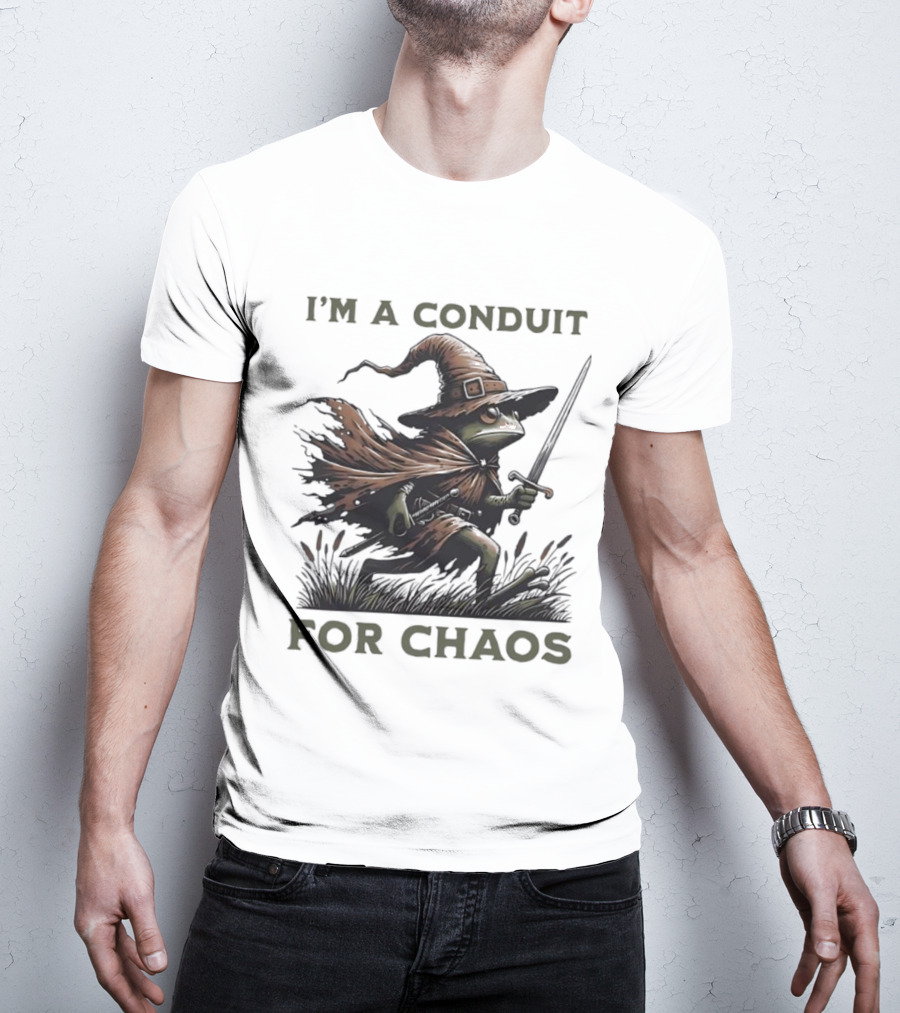 I'm A Conduit For Chaos Frog Wizard Sword T-Shirt