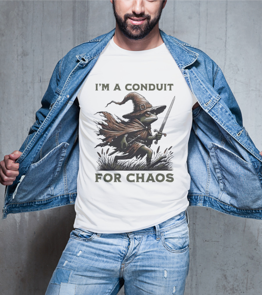 I'm A Conduit For Chaos Frog Wizard Sword T-Shirt