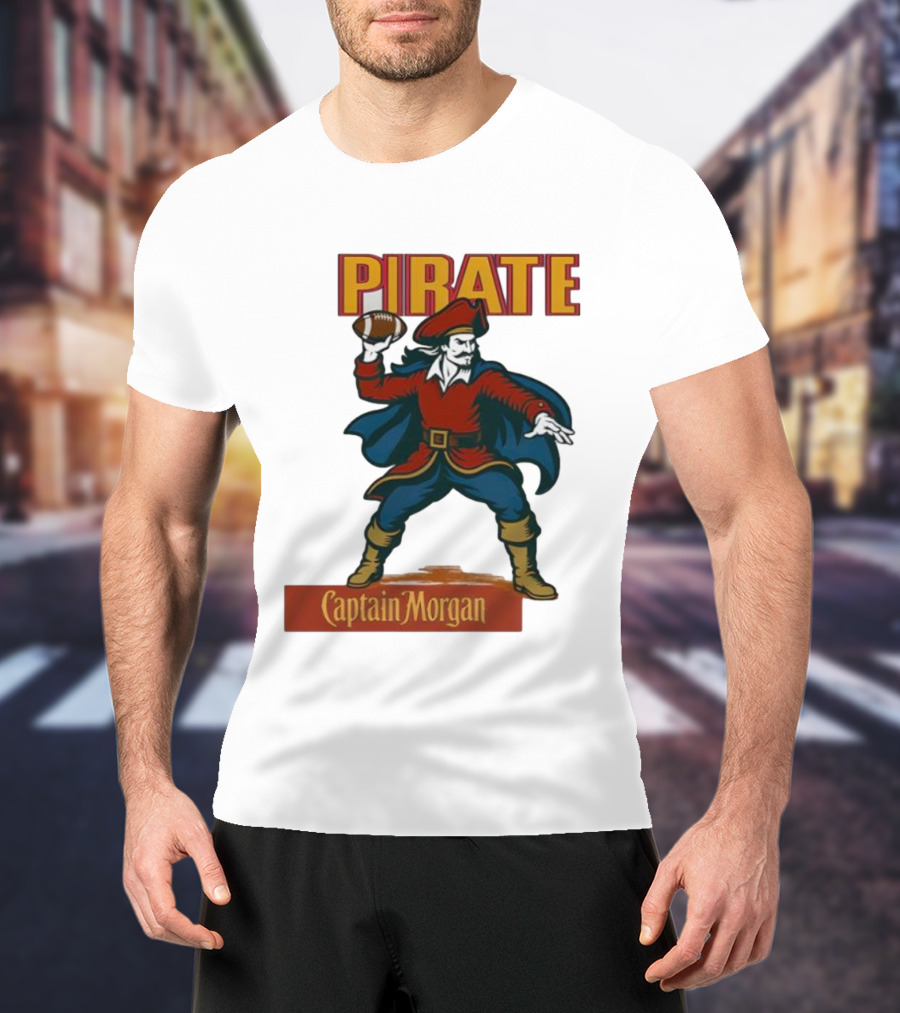 Captain Morgan Pirate Football Throwback T-Shirt