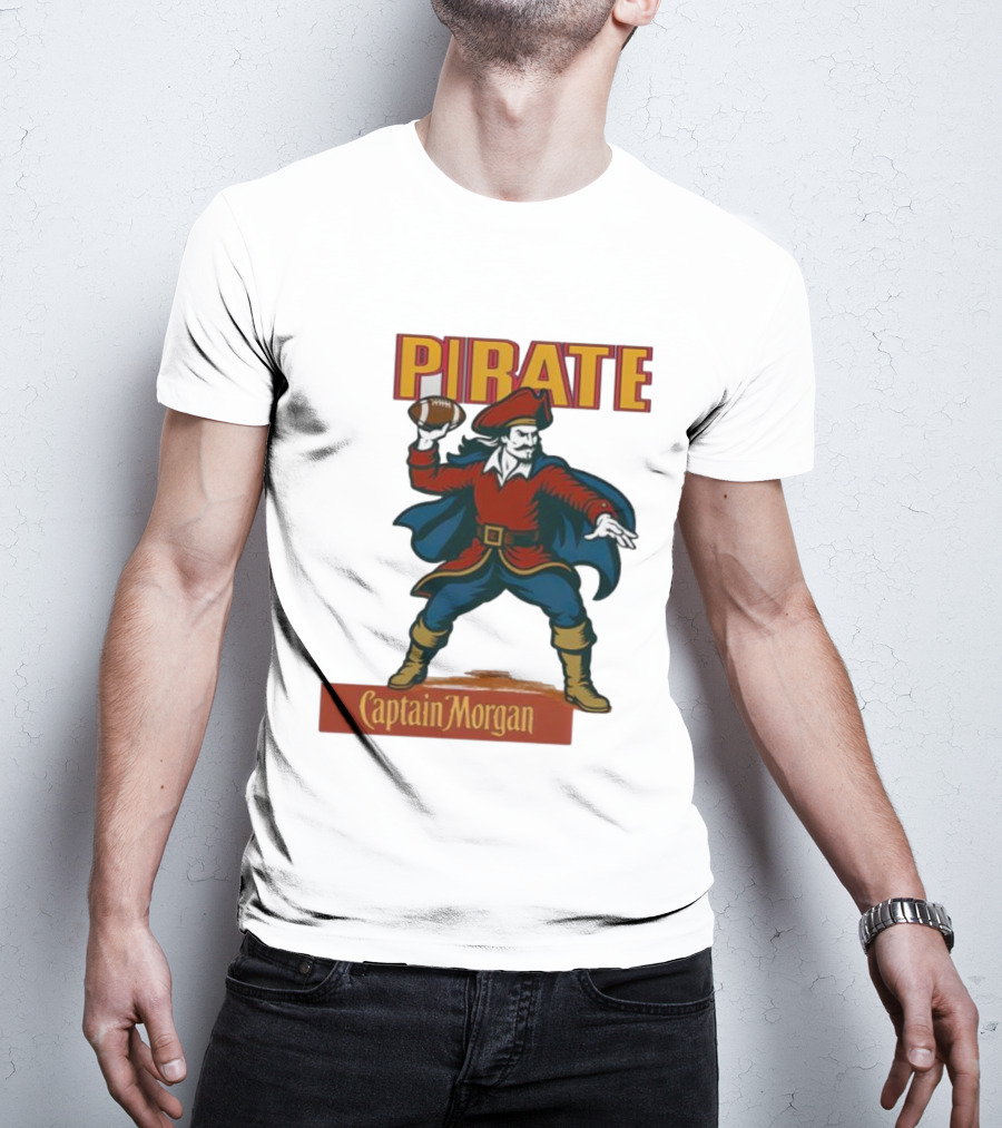 Captain Morgan Pirate Football Throwback T-Shirt