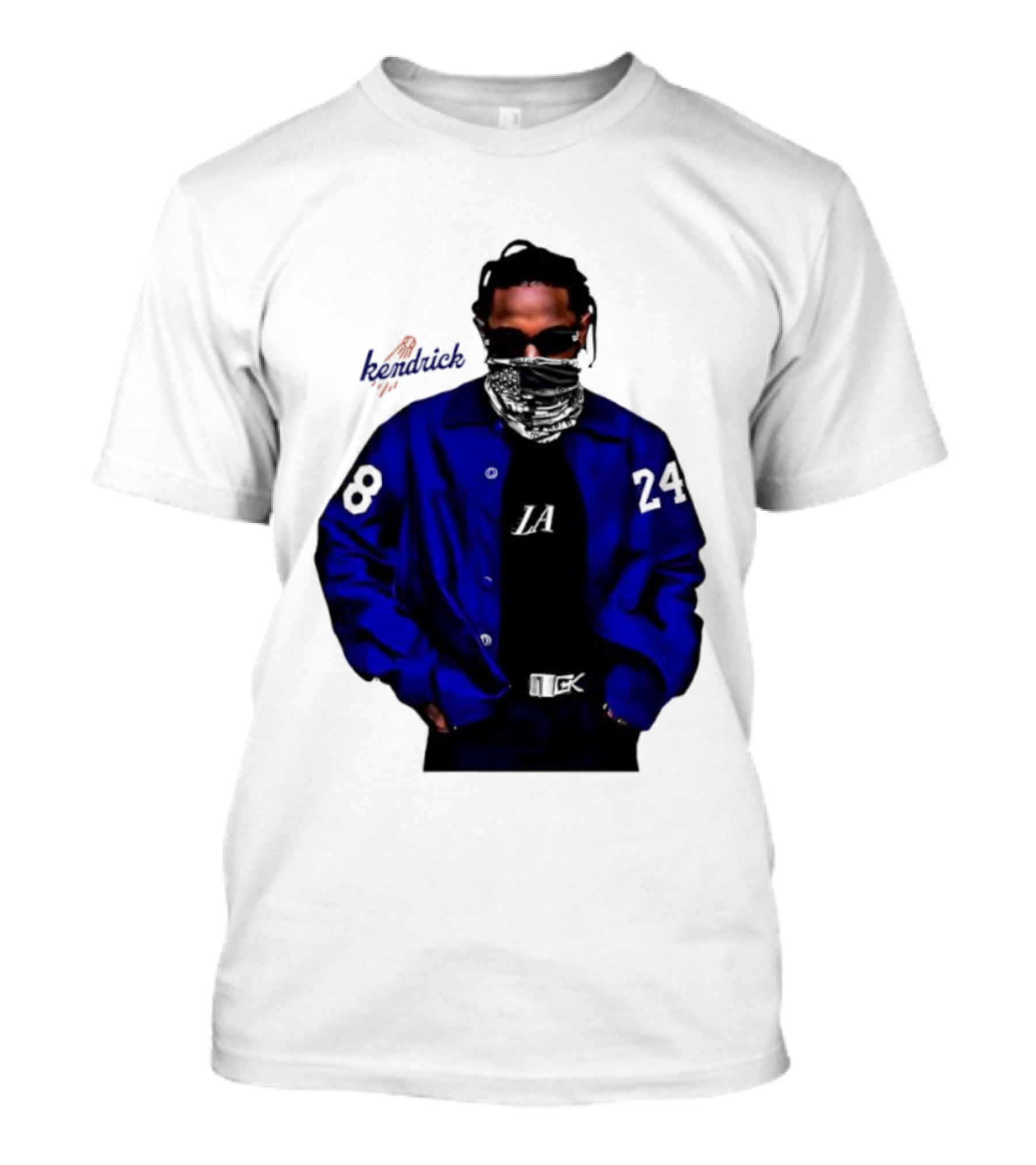 Dodgers LA Kendrick Lamar Blue Jacket Image T-Shirt