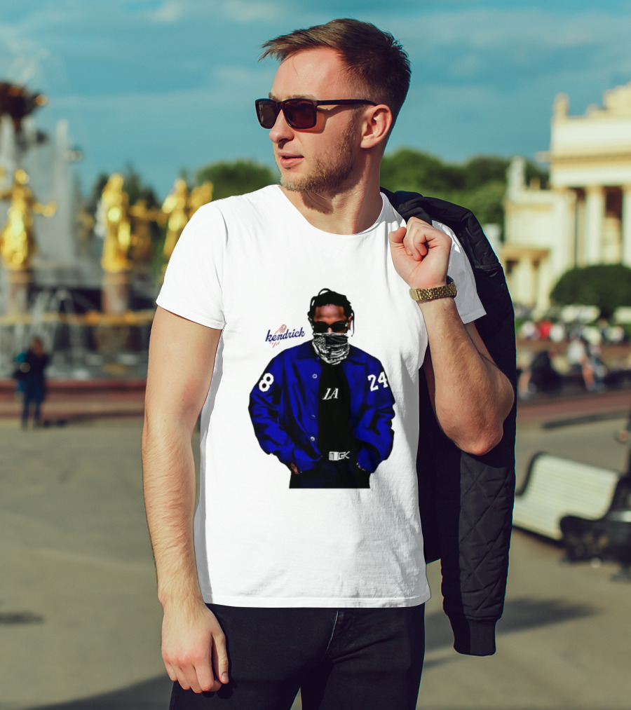 Dodgers LA Kendrick Lamar Blue Jacket Image T-Shirt