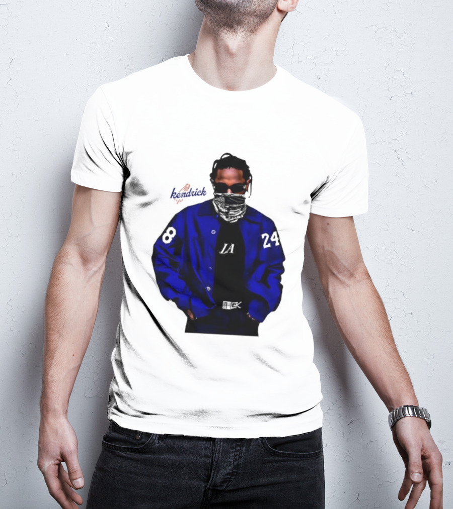 Dodgers LA Kendrick Lamar Blue Jacket Image T-Shirt