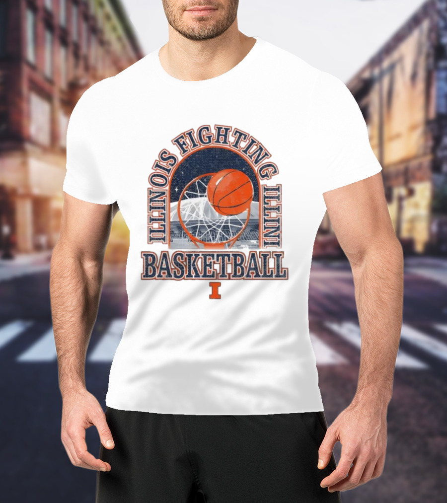 Fighting Illini Basketball Illinois State Farm Center Arch T-Shirt