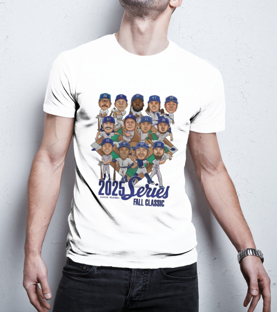 Los Angeles Dodgers 2025 Series Fall Classic Baseball Team Caricature Players T-Shirt