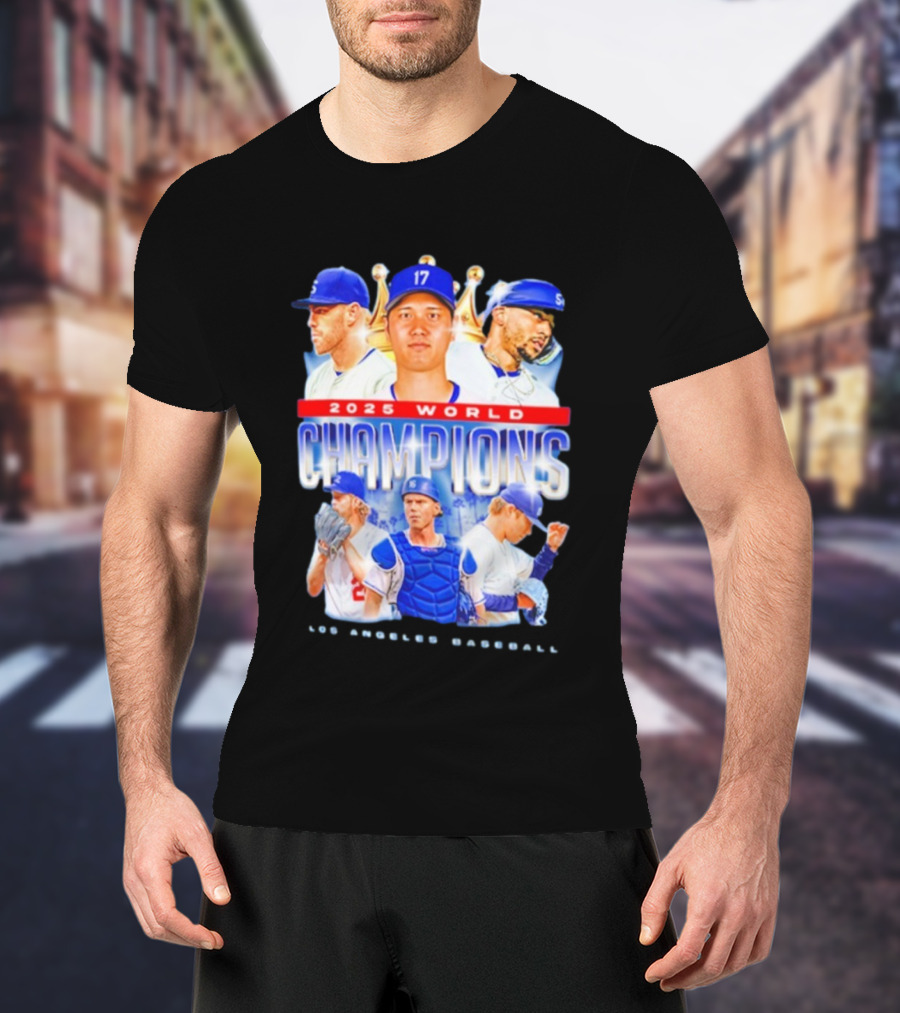 Los Angeles Dodgers Shohei Ohtani 2025 World Champions Baseball Players Series T-Shirt