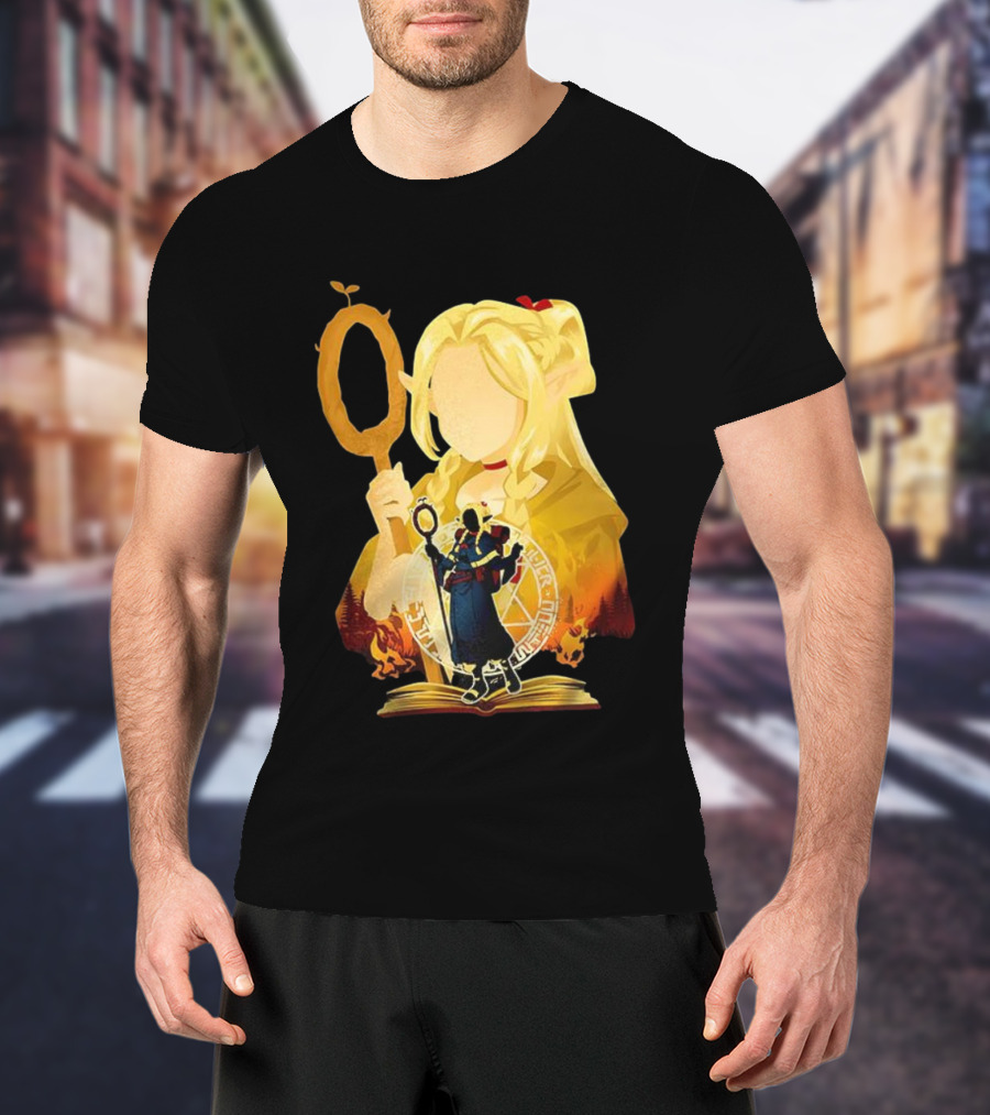 Marcille Donato Delicious In Dungeon Anime Arcane Revival Character With Magic Staff T-Shirt