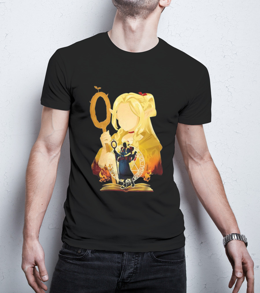 Marcille Donato Delicious In Dungeon Anime Arcane Revival Character With Magic Staff T-Shirt