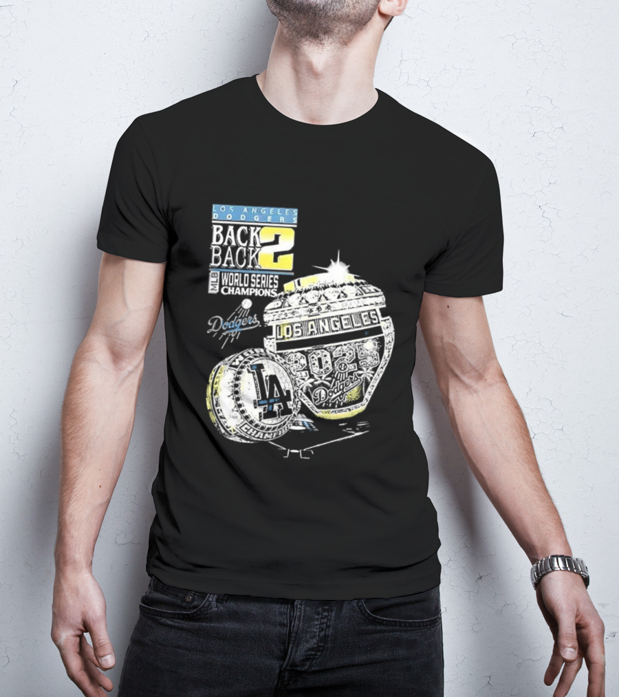 Los Angeles Dodgers Back To Back World Series 2025 Champions Diamond Ring Dodgers Championship T-Shirt