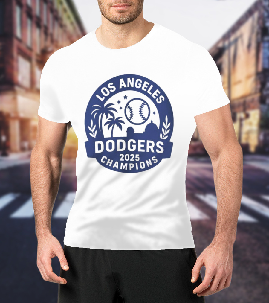 Los Angeles Dodgers 2025 Champions MLB Baseball Palme Stars Vintage Style T-Shirt