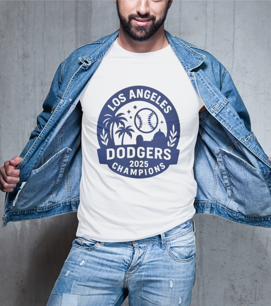 Los Angeles Dodgers 2025 Champions MLB Baseball Palme Stars Vintage Style T-Shirt