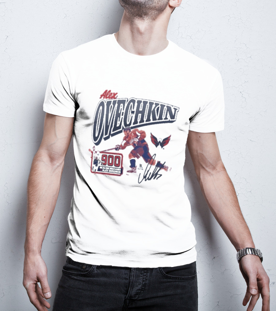 Alexander Ovechkin 900 Goals Legacy Signature Washington Capitals T-Shirt