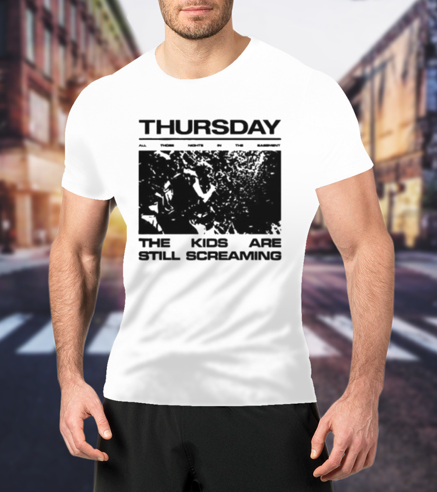 Thursday The Kids Are Still Screaming Grunge Style Vintage Comic Face T-Shirt