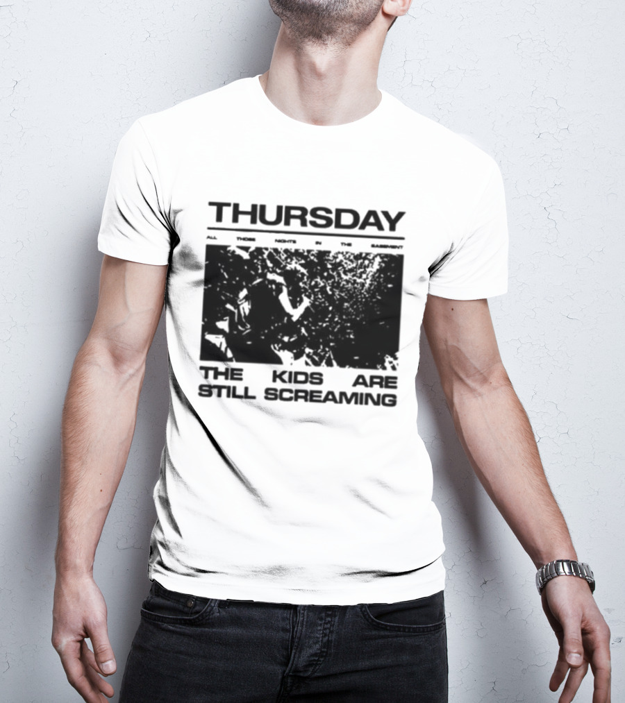 Thursday The Kids Are Still Screaming Grunge Style Vintage Comic Face T-Shirt