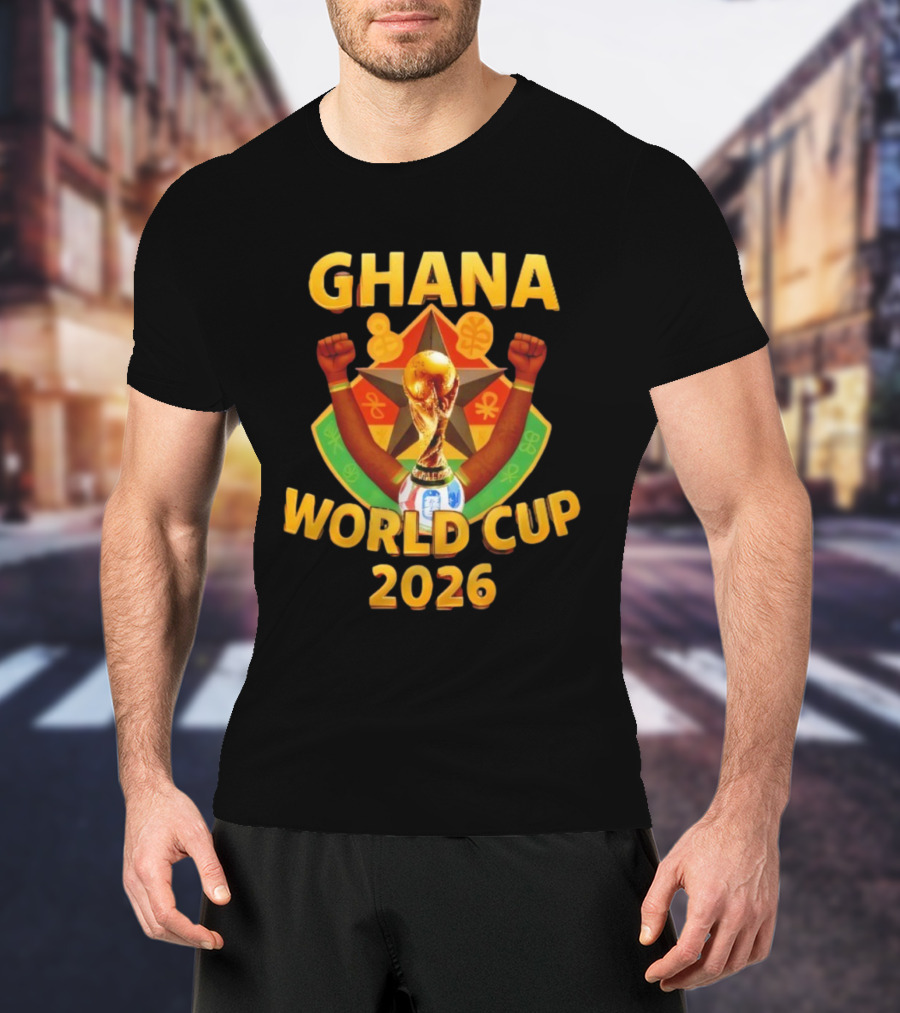 Ghana World Cup 2026 Soccer Trophy Celebration T-Shirt