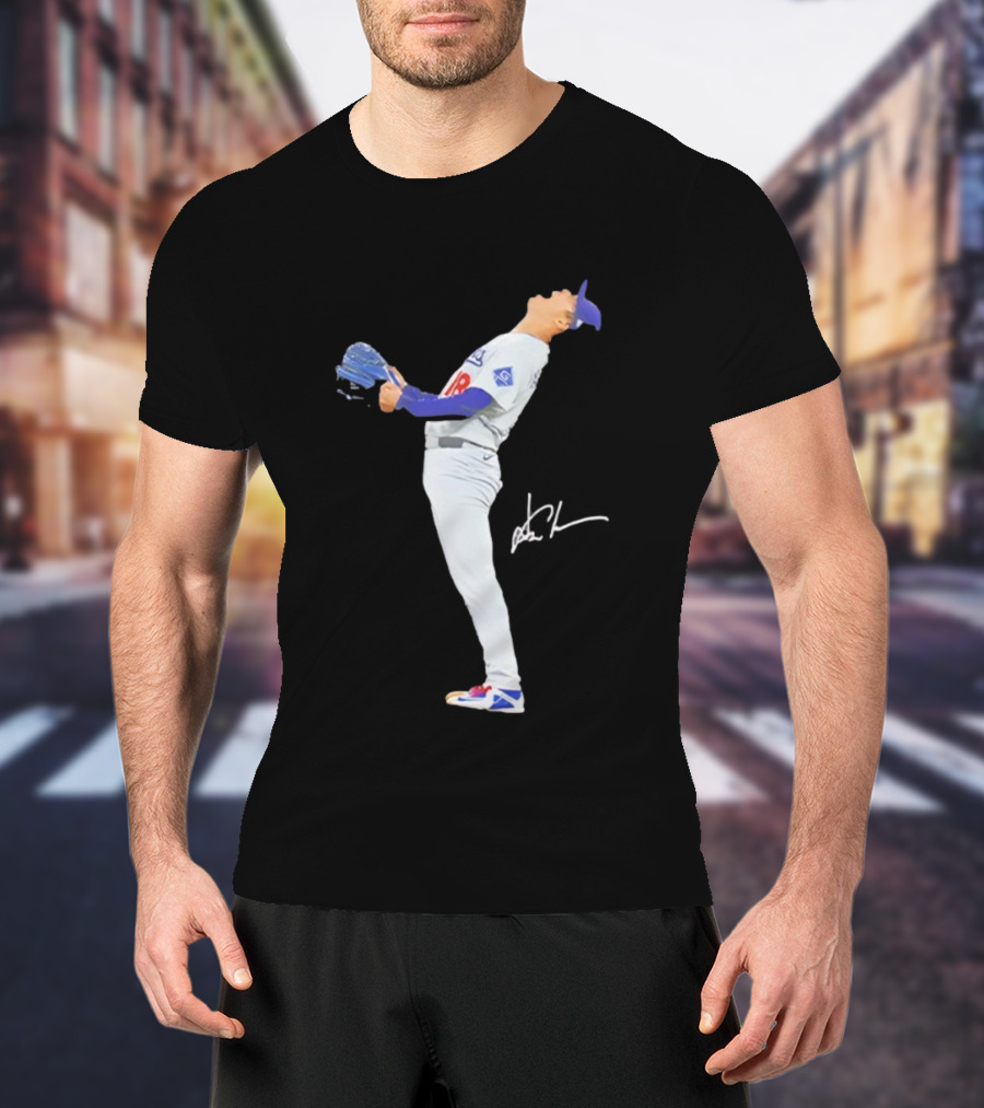 Shohei Ohtani Shout Loudly Baseball Signature Pose In Game Uniform T-Shirt