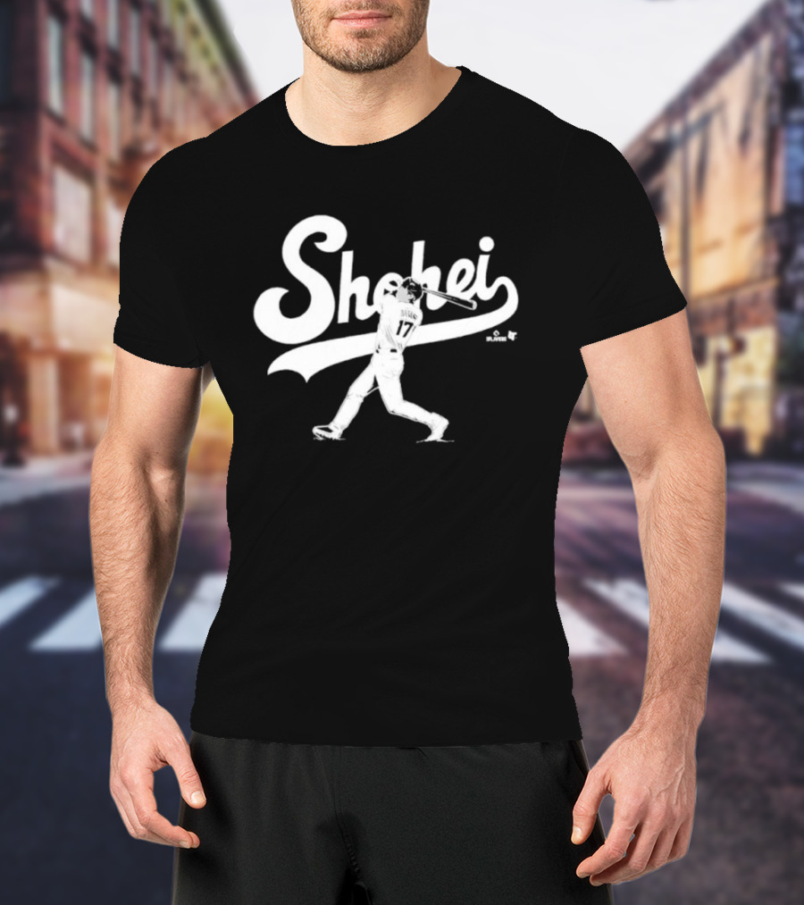 Shohei Ohtani Slugger Swing Baseball Player Action T-Shirt